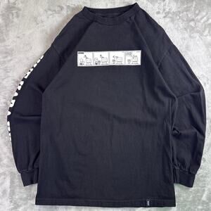 HUF x Peanuts Snoopy Comic Strip Long Sleeve Tee Black Skater Shirt